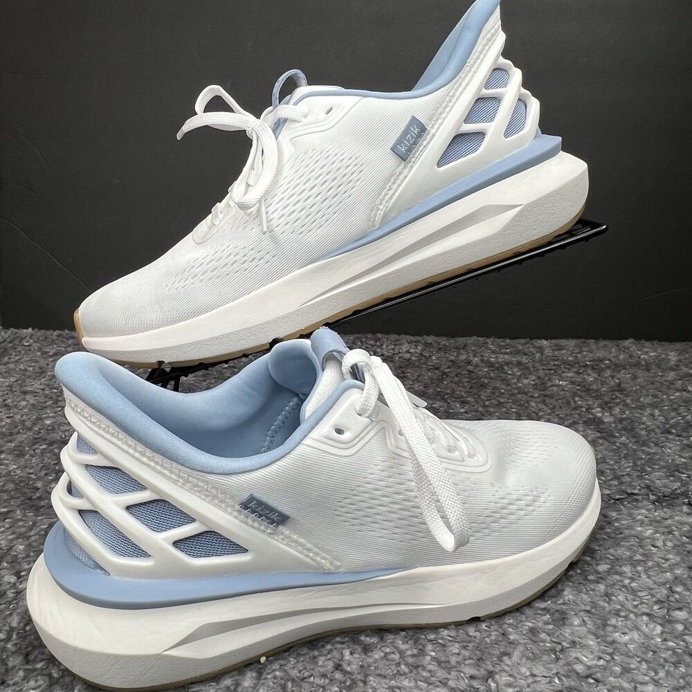 Kizik Athens 2 Shoes Women’s 11 Hands Free Slip On Sneakers White Blue NWOB